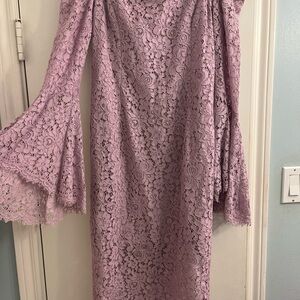 Bardot Lavender Lace Long Sleeve Dress